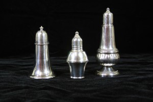 Sterling silver salt shakers