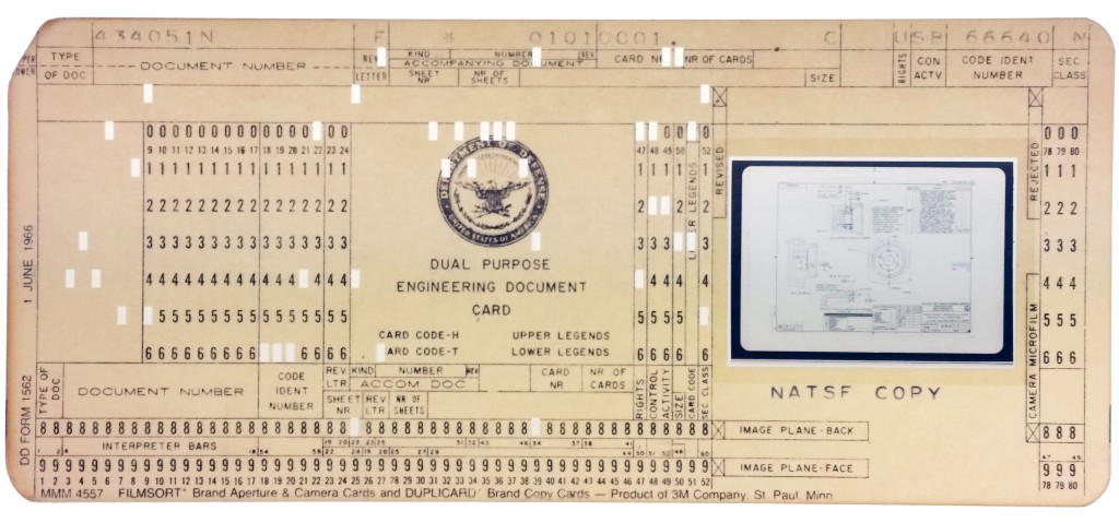 This aperture card show the signatures of the engineers from 1968.