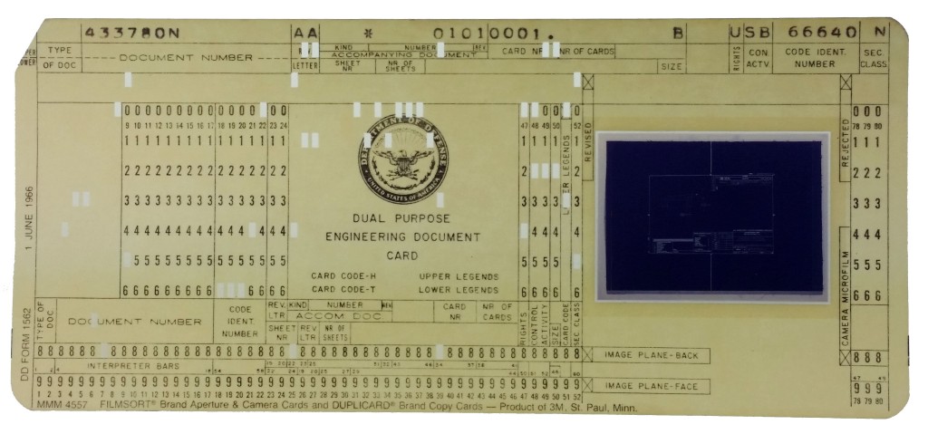 Dual Purpose Engineering Document Card, Reverse Microfilm, 1966