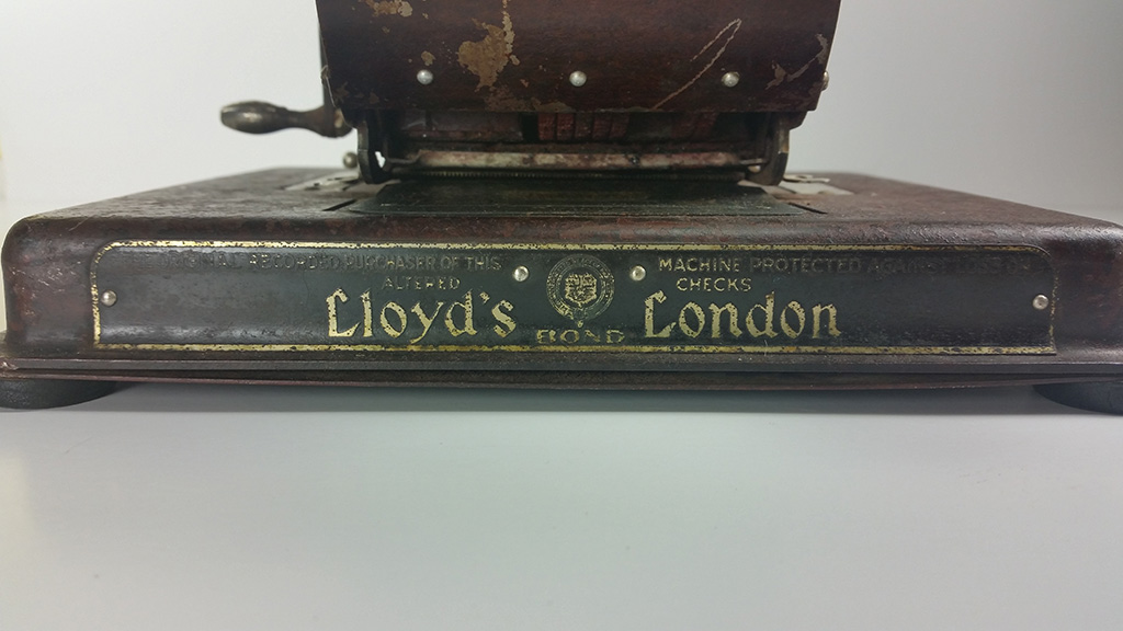 Loyd's of London Front Plate