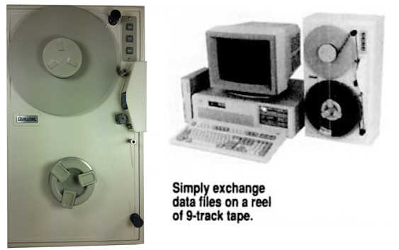 Simply exchange data files on a reel of 9-track tape.
