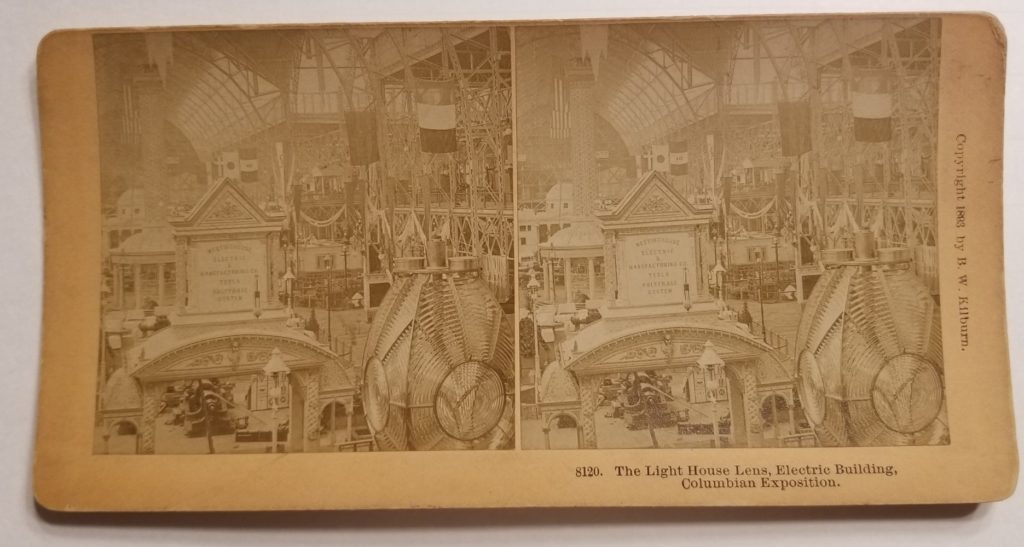 Stereoscope World's Columbian Exposition (World's Fair: Columbian Exposition) Westinghouse Electric & Manufacturing Co. Tesla Polyphase System marquee